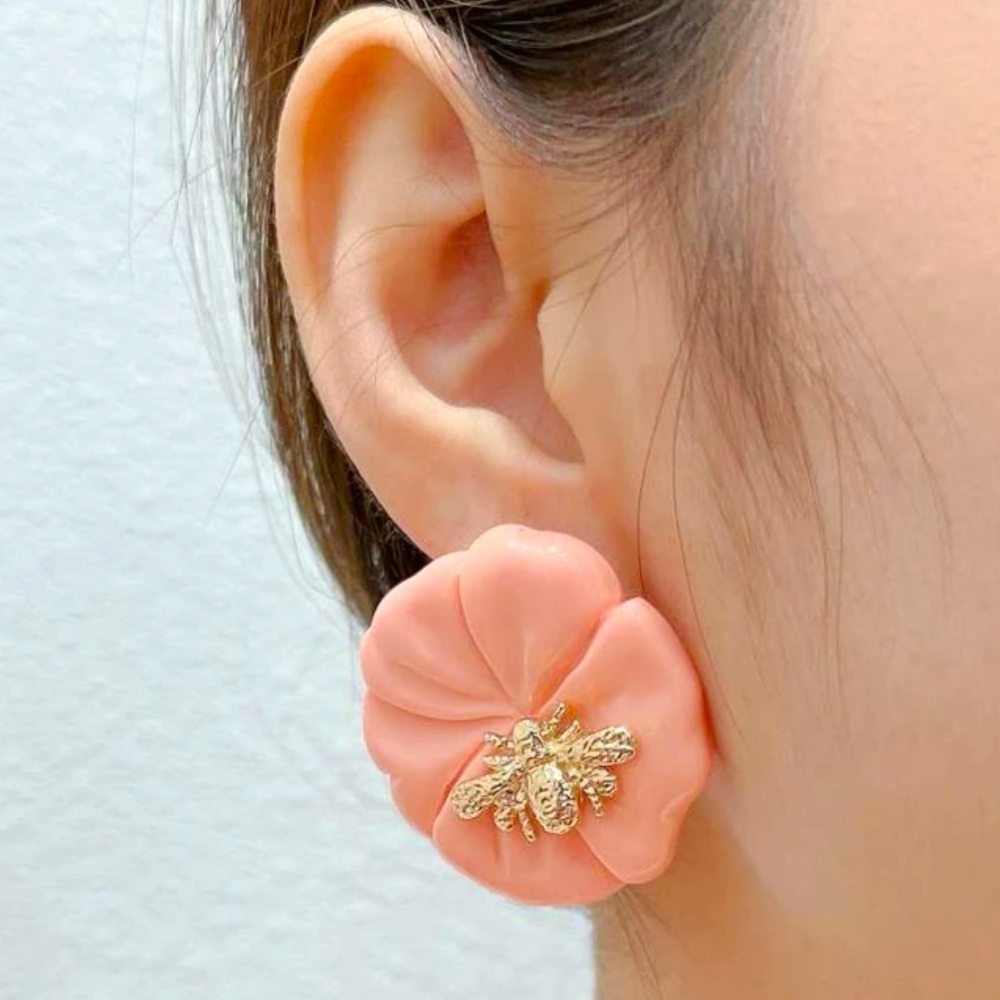 Floral Bee Earrings